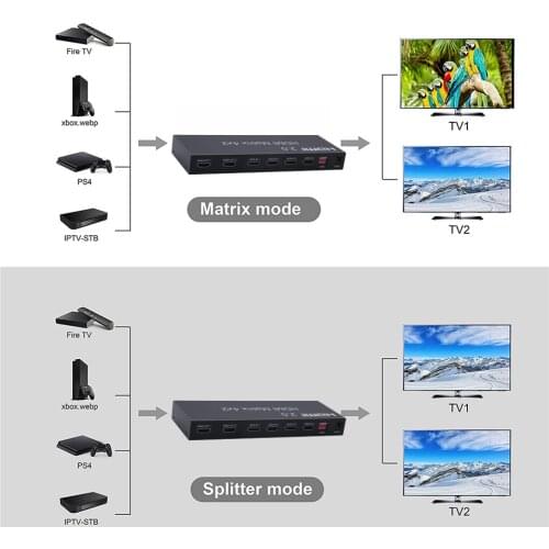 Full HD hdmi matrix switcher 4k/60Hz 4x2 UHD support 3D Down scaler LPCM/Dolb/DTS 5.1 channel