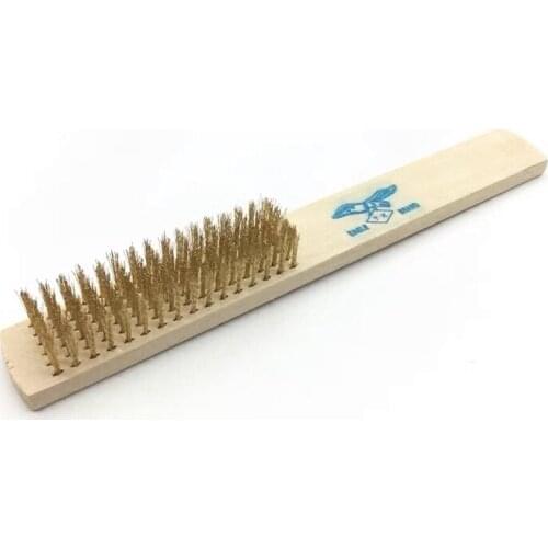 Wooden Handle Copper Wire Brushes Rust Metal Hair Teasing Brush For TPU PVC PPF Paint Protection Film Self-Healing Test MO-A72