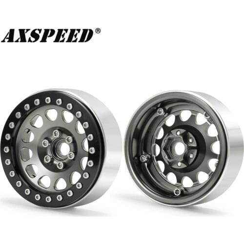 AXSPEED 2.2inch Alloy Beadlock Wheels Rims for 1/10 Axial Wraith 90018 RC Crawler Car Wheels Hubs Upgrade Parts