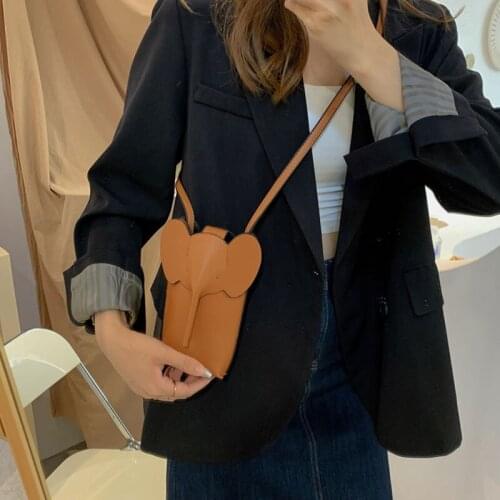 Small elephant bag messenger niche net red small bag female 2021 new summer soft leather solid color wild mini shoulder bag