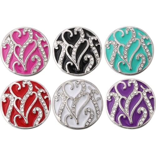 10pcs/lot New Exotic Snap Jewelry Rhinestone Metal Snap Buttons Fit 18mm Snap Button Bracelet Bangle Button Jewelry For Women