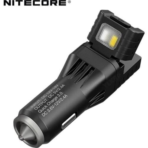 Nitecore VCl10 Multifunctional All-in-one Vehicle gadget support QC 3.0 Vehicle charger /Glass Breaker/Emergency Warning Light