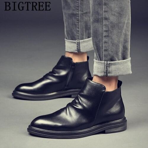 Mens Dress Boots Leather Boots Men Luxury Shoes Coiffeur Italian Shoes Ankle Boots Men High Quality Shoes Chaussure Homme Buty