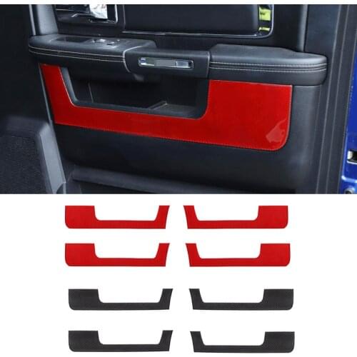 Soft Real Carbon Fiber Inner Door Inside Decorative Panel Cover for Dodge Ram 2010-2015 Interior Mouldings Car Accessories