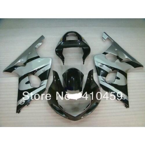 Hot-selling Fairing kit for SUZUKI GSXR1000 GSX-R1000 GSXR 1000 K2 00 01 02 2000 2001 2002 silver gloss black Fairings set SP118