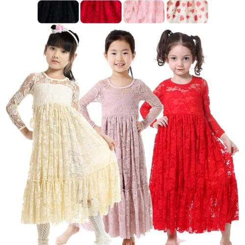 Kaiya Angel New Arrival Toddler Girls Boutique Dress Spring Summer Fall Princess Party Wedding Lace Dress Girls Festival Gown