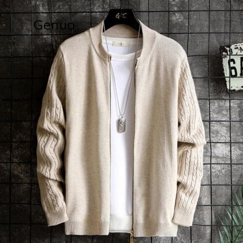 New Fashion Oversize Mens Sweater 2020 Sweater For Men Sweater Casual Winter Cold Warm Cardigan Men Sweater Solid Colo