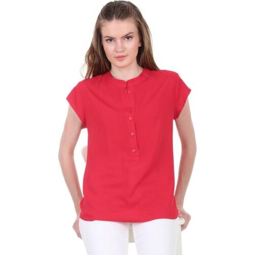 HALF PAT DÜĞMELİ SHIRT 2021 Spring autumn womens shirt blouse street shirt new simple office lady long sleeve blouse