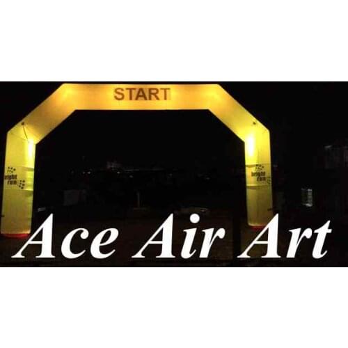Custom 8m wide inflatable start arch with led for sporting event in night