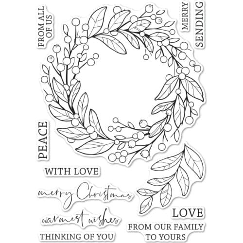 Berry Wreath Transparent Silicone Clear Stamps/Seal for DIY Scrapbooking/Photo Album Decorative Cards Making Paper Crafts