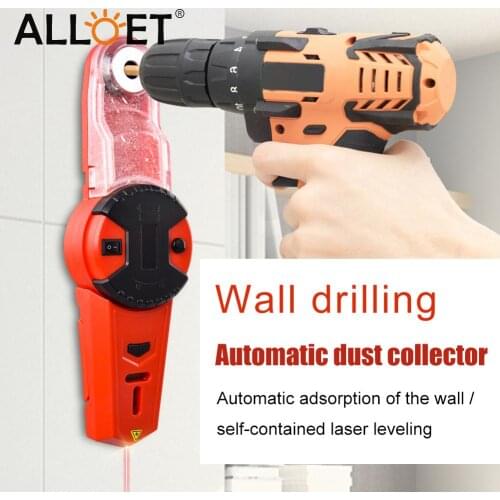 Electric Drill Dust Box Collector With Infrared Bubble Level Meter for Impact Hammer Screwdriver Removal Dust-free Drilling