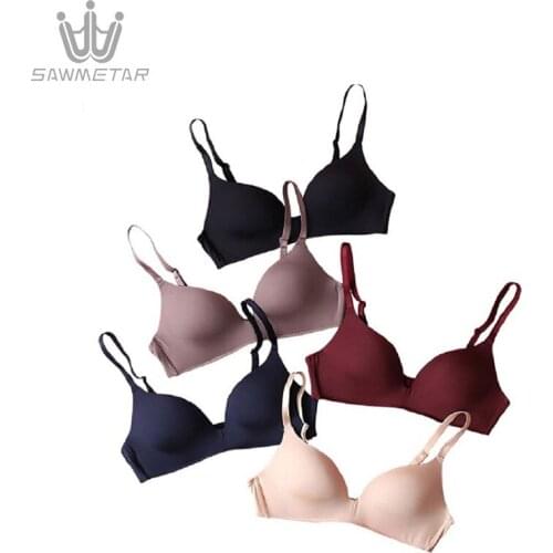 Sexy Simple Bras For Women Push Up Lingerie Wire Free Bralette Seamless Bra Backless Plunge Intimates Female Soft Underwear