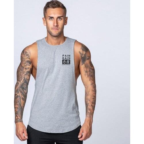 Workout Singlets Gym Cotton Fitness Mens Tank Top Vest Muscle Sleeveless Sportswear Undershirt Stringer Clothing Bodybuilding