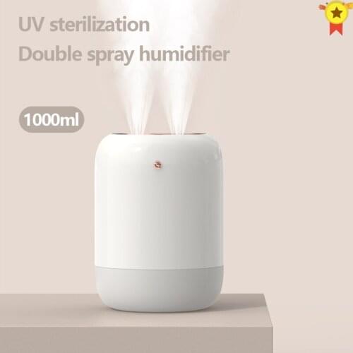 Wireless Ultrasonic Air Humidifier 1000ML Big capacity Aroma Essential Oil Diffuser for Home USB Double spray Fogger Mist Maker
