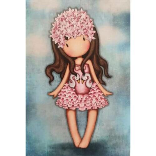 Girl Embroidery 5D DIY Diamond Painting Kits Full Round With AB Drill Mosaic Art Home Decorations Gift