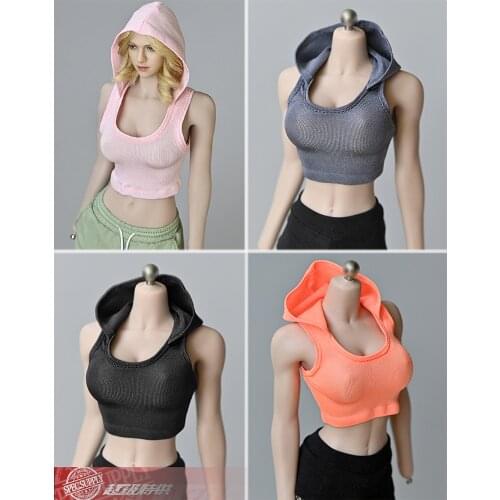 1/6 Female Hooded Sleeveless Vest Black Action Figure Model Accessories For 12" Movable Doll Tbl Ph Dolls In Stock