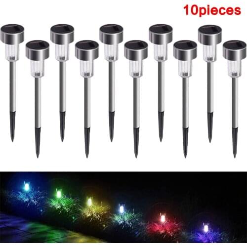 10pieces LED Solar Garden Lights Outdoor Solar Powered Lamp Waterproof Landscape Lighting Pathway Patio Yard Lawn Decoration