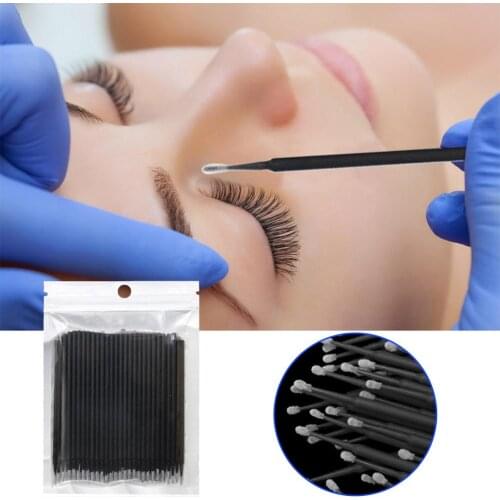 100pcs Eyelashes Extension Cotton Swabs Disposable Lash Applicator Mascara Brush for Personal Health Eyes Accessories