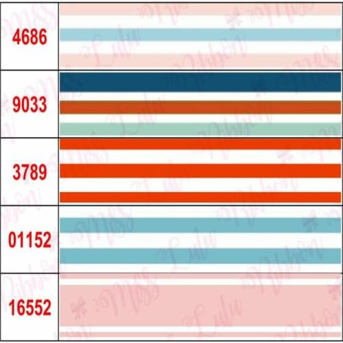 16mm-75mm Colorful Horizontal Stripes Geometric Printed Grosgrain/Foe Ribbon DIY Wedding Party Decor Hair Bowknots 50yards/roll