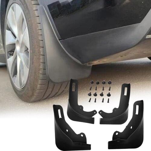 4pcs Car Mudguard Portable No Drilling Front And Rear Wheel Mudguards Modified Fender Splash Guards Mudflaps For Model Y/Model 3