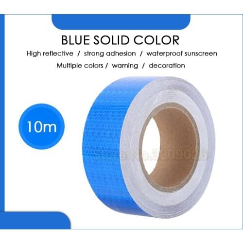 5cmx10m/Roll Blue Safety Mark Reflective Sticker Car Styling Decoration Self Adhesive Warning Tape Accessories