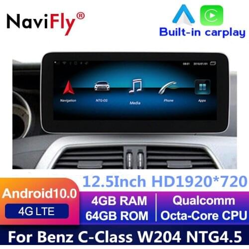 Android 10 Car dvd radio audio stereo GPS Navigation For Mercedes Benz C Class C-Class W204 S204 2008 -2012 2013 2014 NTG4.5 4.0