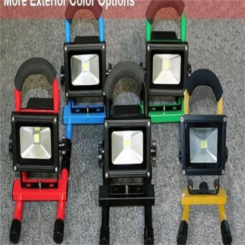 Free Shipping New Arrival Rechargeable 15W Emergency LED Floodlight with Battery for outside Camping Red+Blue+White Color IP65