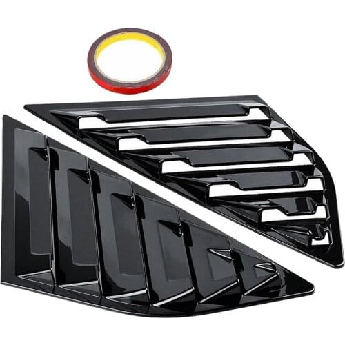 Car Quarter Side Window Cover Louver Scoop Vent for Ford Focus ST MK3 Hatchback 2012-2018 Bright Black