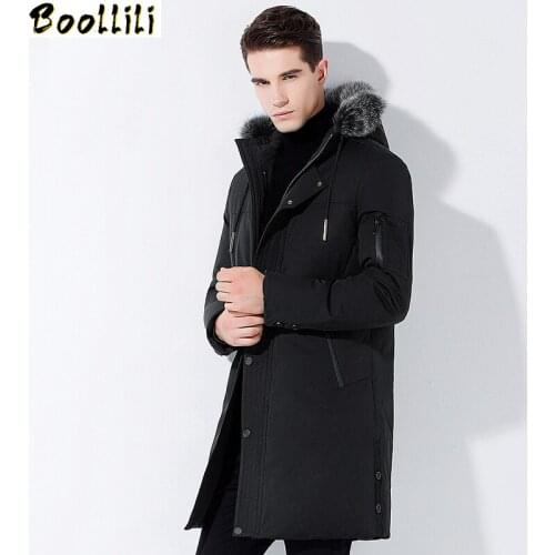 Boollili Winter Duck Down Jacket Men Clothes 2020 Streetwear Fashion Fox Fur Collar Hooded Down Coat Parka Doudoune Homme