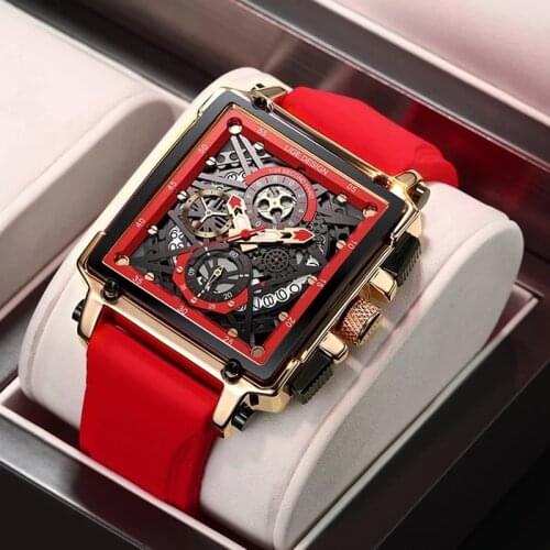 2021 New Men Watches LIGE Top Brand Luxury Waterproof Quartz Square Watch For Men Date Sport Hollow Clock Male Relogio Masculino