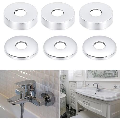Bathroom Shower Faucet Decorative Cover Chrome Finish Stainless Steel Water Pipe Wall Covers Home Kitchen Tool Accessories