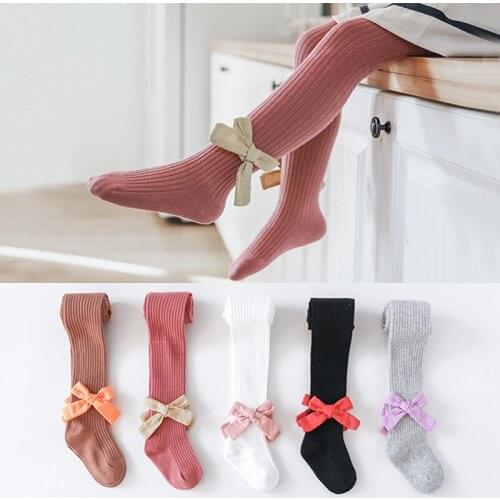 1-7 Yrs Baby Girls Tights Kids Leggings 2020 Spring Autumn Cute Bow Combed Cotton Children Girl Legging Kid Pants