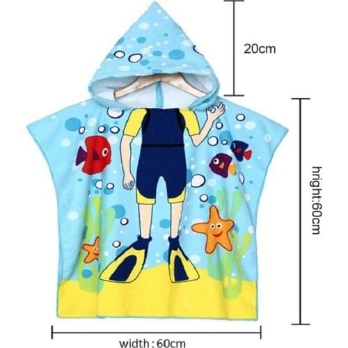 2021 Jizha Baby Hooded Cloak Beach Towel Boys Girls Children Swimming Bath Towel Microfiber Terry Infant Bathing Wrap Bathrobe