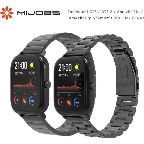 For Huami GTS 2 Strap for Amazfit Bip S Bracelet Metal Stainless Steel 20mm Wristband for Huami GTR 42mm Replacement Accessories