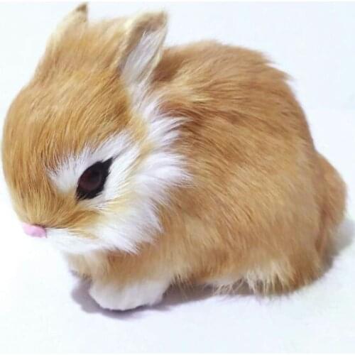Yellow rabbit about 13x10cm toy polyethylene&furs simulation rabbit hard model ,home furnishing decoration gift b2897