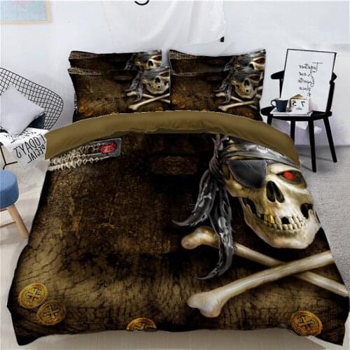 Custom size 3D bedding set Skull twin queen California king size Bed/flat Sheet Linen set Duvet bed cover Quilt Cover Pillow