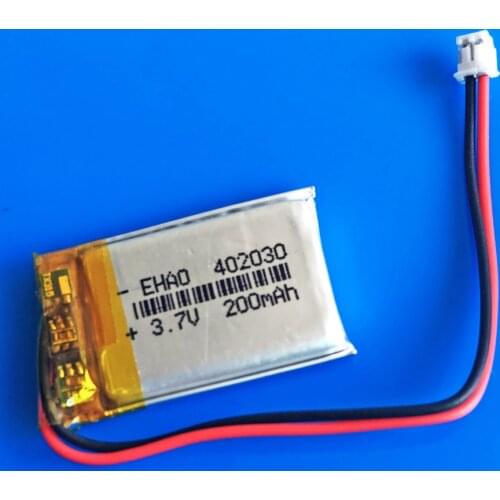 3.7V Li polymer ion battery rechargeable 200mah 402030 JST 1.5mm customized wholesale CE FCC ROHS MSDS quality certification