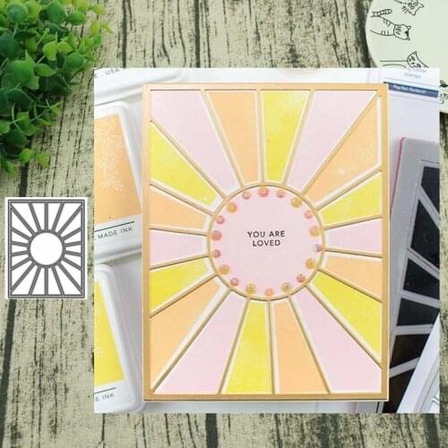 Metal Cutting Dies Circle radiation frame Scrapbooking Stencil Craft Cut Die For DIY Card Crafts Handmade