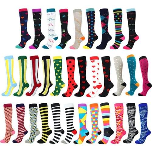 Fashion Compress Stockings Women Men Sport Running Cycling Compression Socks Nylon Unisex Pressure Relieve Muscle Fatigue