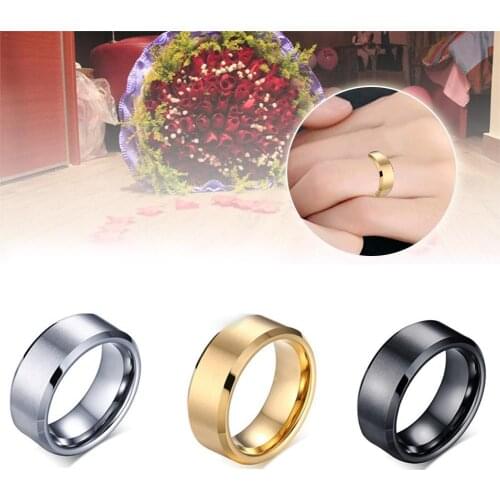 Black Tungsten Carbide Mens Ring Wedding Engagement Jewelry Wide Anillos For Man Couple Personality Ring Ring P1D5