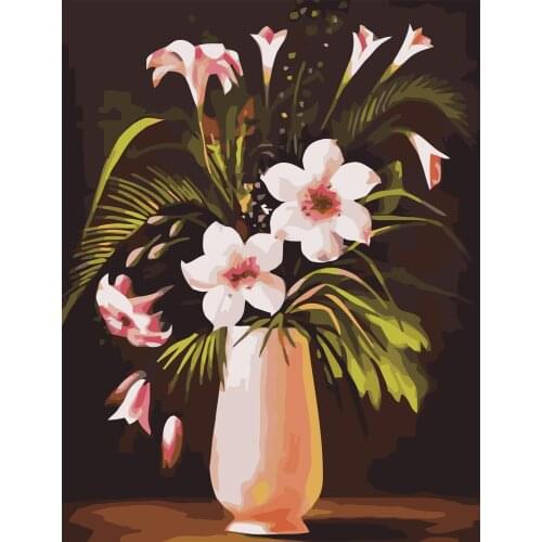 DIY 40X50 Oil Painting By Numbers Flowers paint by numbers On Canvas Home Decor Digital Painting chrismas