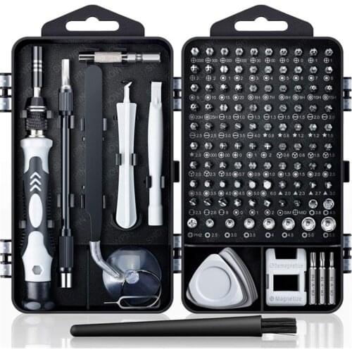 115 in 1 Precision Screwdriver Set with Slotted, Phillips, Torx& More Bits, Non-Slip Magnetic Electronics Repair Tool for iPhone