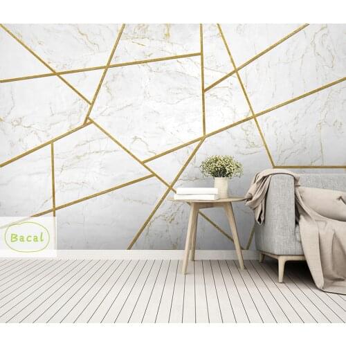 Bacal Custom 3D Photo Wallpaper Modern Simple Creative Art Geometry Marble Gold Textured TV Background Wall Decor Wall Paper