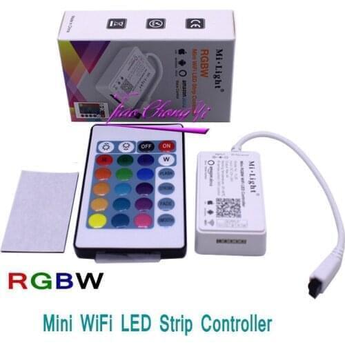 New Mi Light RGBW WIFI Controller 24 Key IR Remote Control Smartphone 4G Compitable With Alexa Voice DC12/24V For RGBW LED Strip