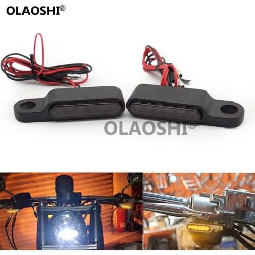 New Type E24 Electric Bike Motorcycle Handlebar Indicators for Harley LED Scooter Turn Signal Light Black Aluminum
