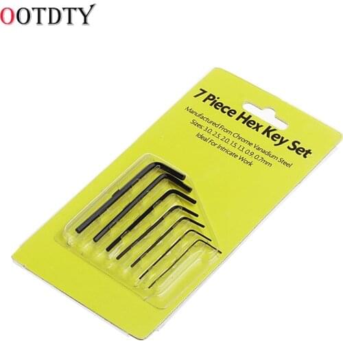 OOTDTY 7Pcs 0.7mm-3mm Mini Hexagon Hex Allen Key Set Wrench Screwdriver Tool Kit