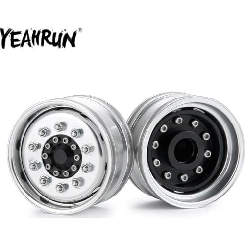YEAHRUN Tamiya Front Wheel Hub Aluminum Alloy Wheel Rim 10 Spoke for 1:14 Tamiya RC Climbing Trailer Cargo Truck Car Parts