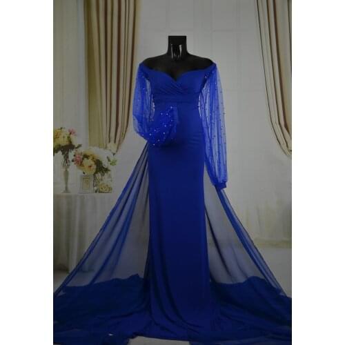 Customized Sleepwear Winter Maternity Pajamas Beading Sleeve Lotus Leaf Skirt Bathrobe Solid Beteau Chiffon Plus Size Ladies