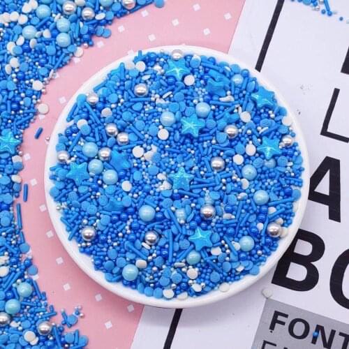 Cake decoratie Edible blue mix beads