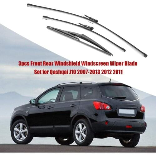 3pcs Front Rear Windshield Windscreen Wiper Blade Set for Qashqai J10 2007-2013 2012 2011 Car Wiper Car Accessories